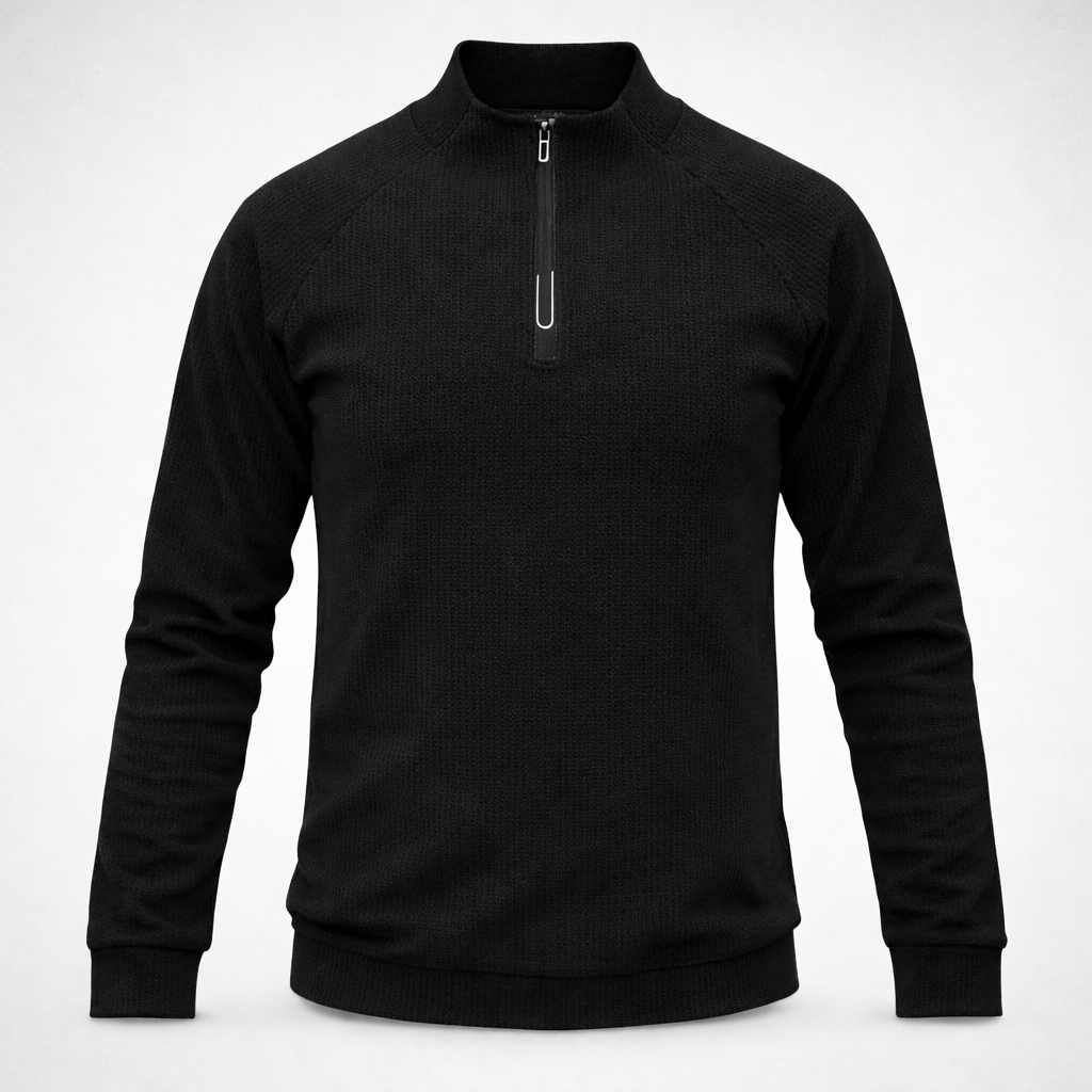 🔴 PROMO Pull Demi Zippé Homme Coupe moderne gris foncé
