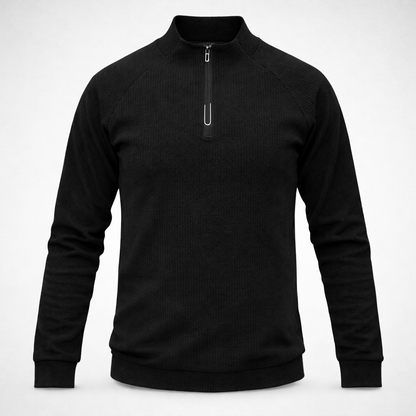 🔴 PROMO Pull Demi Zippé Homme Coupe moderne gris foncé