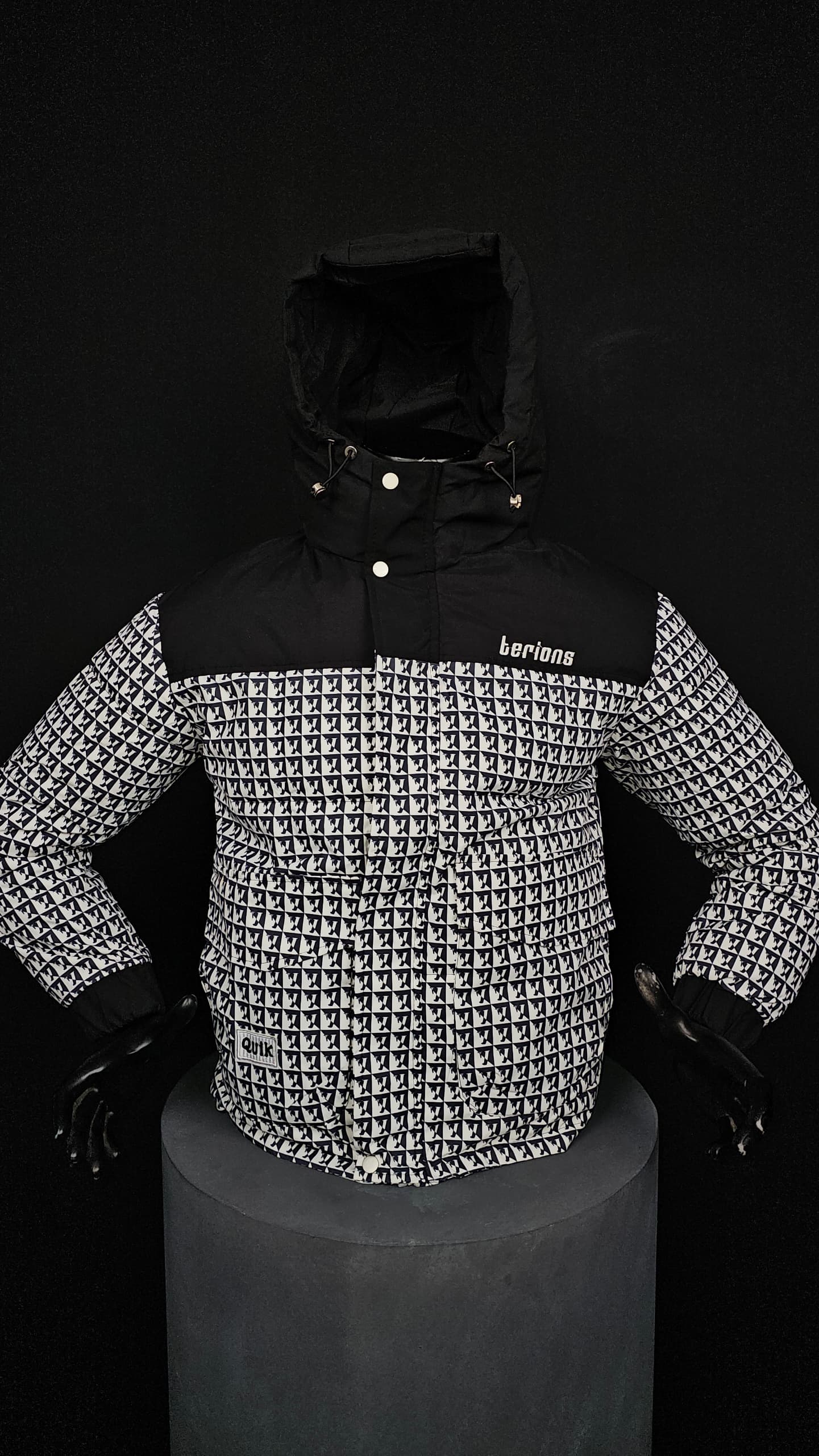 Veste doudoune bombers matelassé motif imprimé ( capuche adjustable )