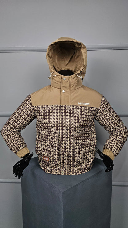 Veste doudoune bombers matelassé motif imprimé ( capuche adjustable )