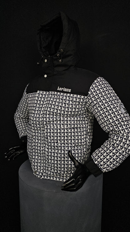 Veste doudoune bombers matelassé motif imprimé ( capuche adjustable )