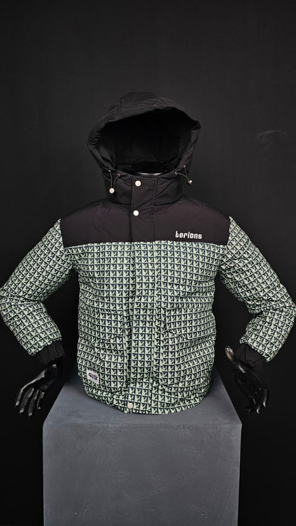 Veste doudoune bombers matelassé motif imprimé ( capuche adjustable )