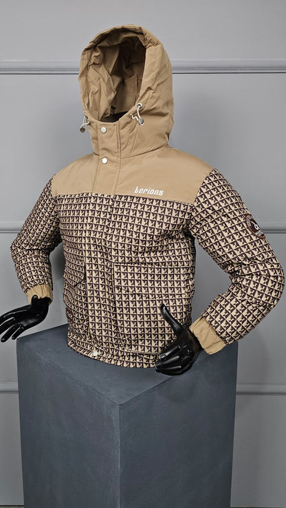 Veste doudoune bombers matelassé motif imprimé ( capuche adjustable )